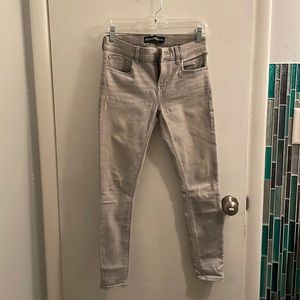 Express gray denim mia mid rise ankle legging size 2